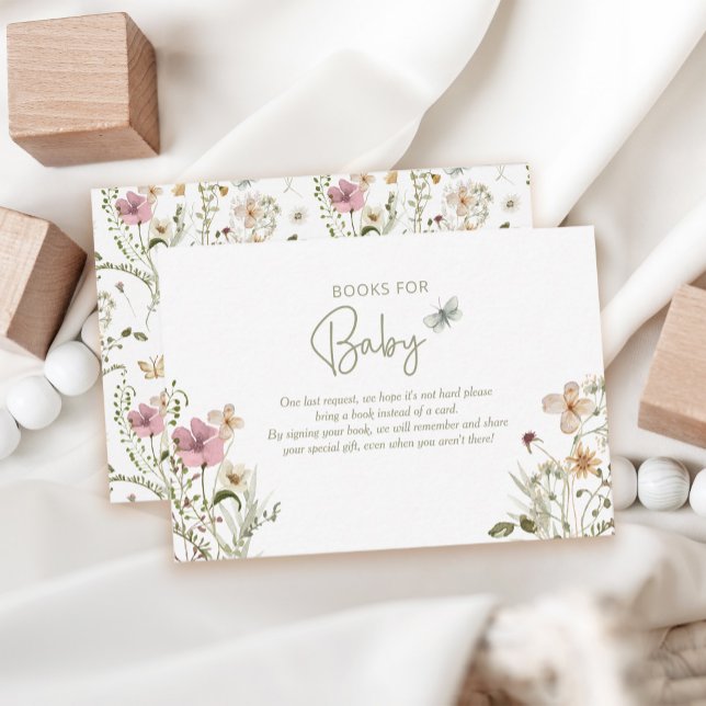 Baby in Bloom Book Request Girl Baby Shower Enclosure Card (Creator Uploaded)