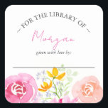Baby in Bloom Bookplate – Pink Floral<br><div class="desc">Add a thoughtful touch to your baby in bloom baby shower theme with these personalized bookplates. Featuring soft watercolor florals in pink, peach, and blush, they’re perfect for a “bring a book instead of a card” request. Each label makes a sweet addition to a growing baby girl’s library and a...</div>
