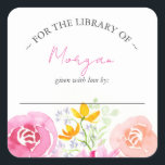 Baby in Bloom Bookplate – Pink Floral<br><div class="desc">Add a thoughtful touch to your baby in bloom baby shower theme with these personalized bookplates. Featuring soft watercolor florals in pink, peach, and blush, they’re perfect for a “bring a book instead of a card” request. Each label makes a sweet addition to a growing baby girl’s library and a...</div>