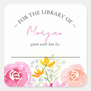 Baby in Bloom Bookplate – Pink Floral