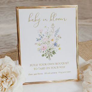 Baby in Bloom Bouquet Bar Baby Shower Poster