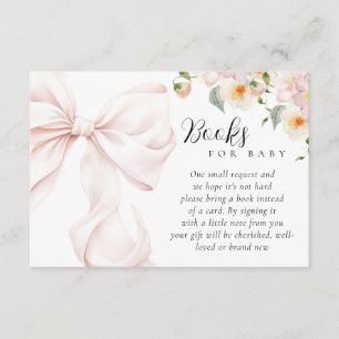 Baby in Bloom Bow Baby Shower Books for Baby Enclosure Card