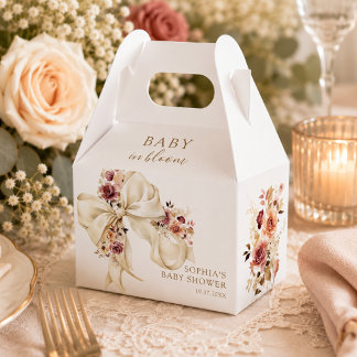 Baby in Bloom Bow Floral Baby Shower Favor Boxes
