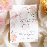 Baby In Bloom Bow Pink Thank You Card<br><div class="desc">Celebrate the joyous arrival of a little girl with our "Baby in Bloom" Thank You Card. This charming design features soft, pastel pink watercolor flowers and a beautifully illustrated pink bow, perfect for expressing gratitude with elegance and warmth. A thoughtful way to thank your guests for celebrating your little one!...</div>