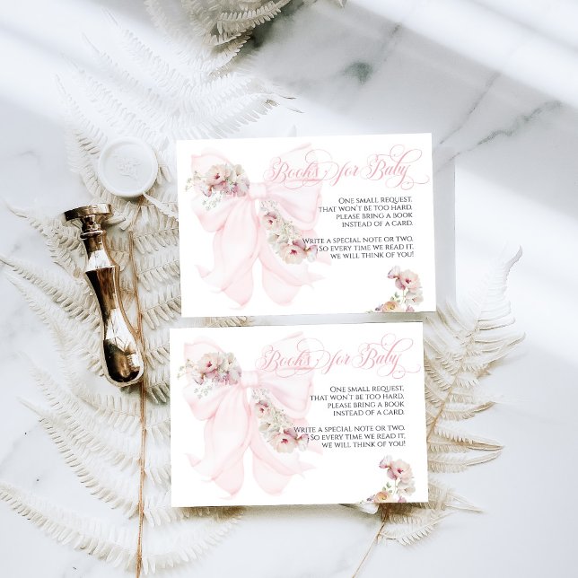 Baby in Bloom Bow Spring Garden Girl Baby Shower Enclosure Card (Creator Uploaded)