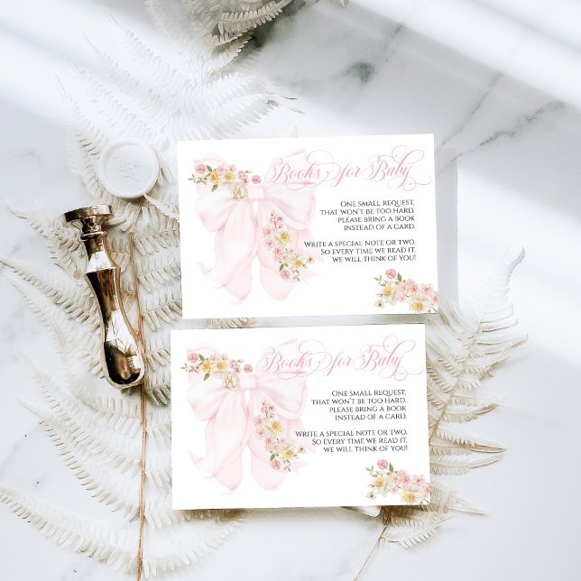 Baby in Bloom Bow Spring Garden Girl Baby Shower  Enclosure Card (Creator Uploaded)