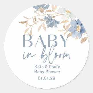 Baby in Bloom boy baby shower favor stickers