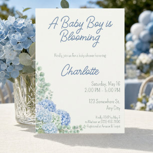 Baby in Bloom Boy Baby Shower Invitation