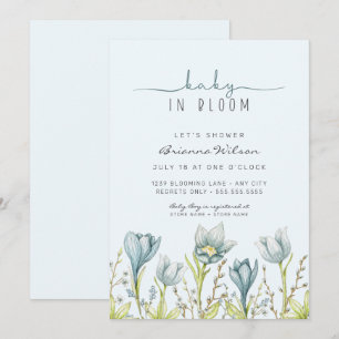 Baby in Bloom boy baby shower  Invitation