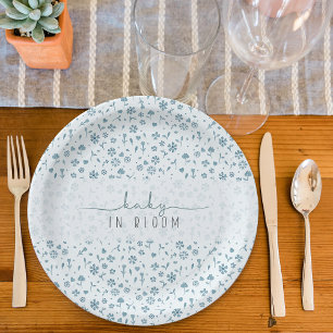 Baby in Bloom boy baby shower Paper Plates
