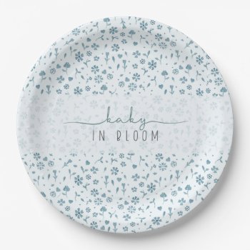 Baby In Bloom Boy Baby Shower  Paper Plates by lemontreecards at Zazzle