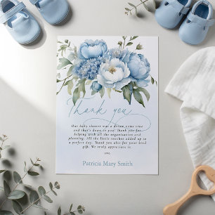 Baby in Bloom Boy Baby Shower Thank You  Postcard