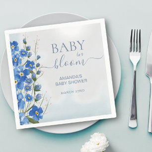 Baby in Bloom Boy Blue Floral Shower  Napkins