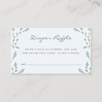 Baby In Bloom Boy Diaper Raffle Tickets Enclosure Card by lemontreecards at Zazzle