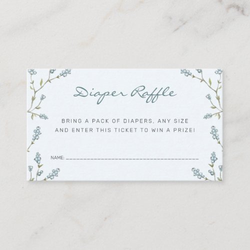 Baby in Bloom boy diaper raffle tickets Enclosure Card