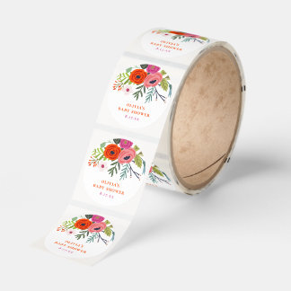 Baby in Bloom Bright Floral Baby Shower Classic Round Sticker