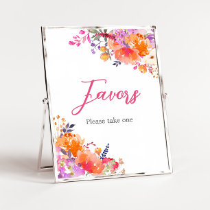 Baby in Bloom Bright Floral Baby Shower Favors Poster