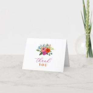 Baby in Bloom Bright Floral Baby Shower Letterpress Thank You Card