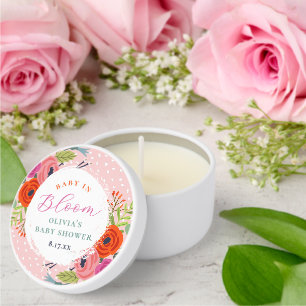 Baby in Bloom Bright Floral Baby Shower Mini Candle Favors