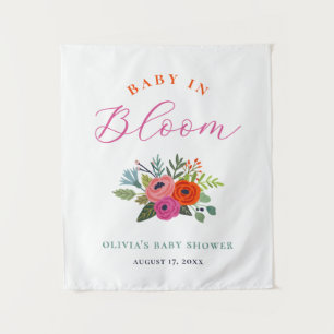 Baby in Bloom Bright Floral Baby Shower Welcome Tapestry