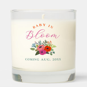 Baby in Bloom Bright Floral Pregnancy Announcement Scented Candle