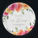 Baby in Bloom bright spring summer floral shower Paper Plates<br><div class="desc">For more advanced customization of this design,  simply select the "Edit Using Design Tool" button above!</div>