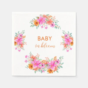 Baby in Bloom bright summer floral shower  Napkins