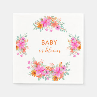 Baby in Bloom bright summer floral shower Napkins