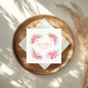 Baby in Bloom bright summer floral shower Napkins