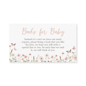 Baby in Bloom Butterfly Baby Shower Books for Baby Enclosure Card