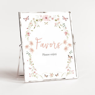 Baby in Bloom Butterfly Baby Shower Favors Poster