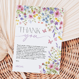 Baby in Bloom Butterfly Baby Shower Thank You Card