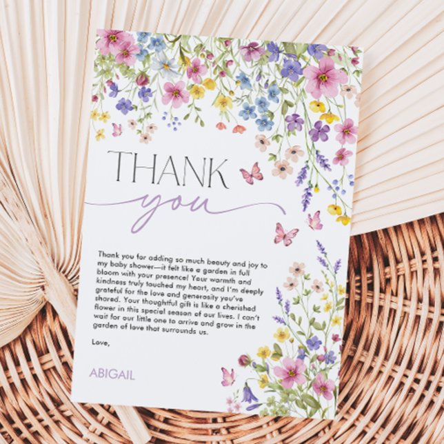 Baby in Bloom Butterfly Baby Shower Thank You Card (Baby in Bloom Butterfly Baby Shower Thank You Card)
