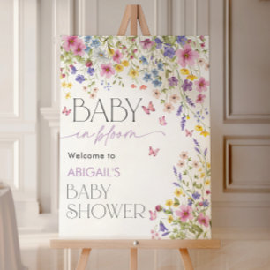 Baby in Bloom Butterfly Baby Shower Welcome 18x24 Foam Board