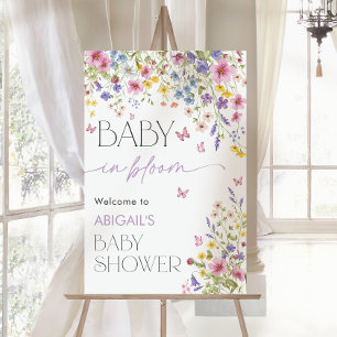 Baby in Bloom Butterfly Baby Shower Welcome 24x36 Foam Board