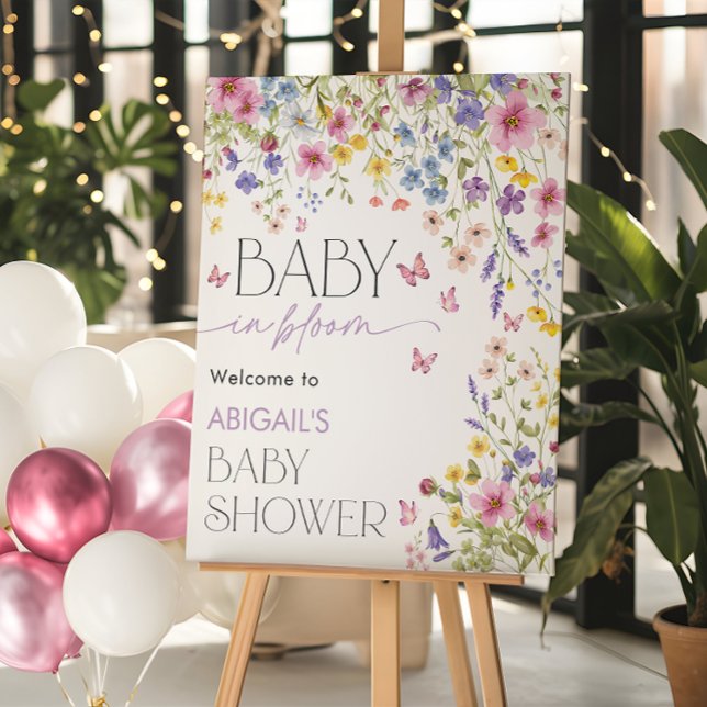 Baby in Bloom Butterfly Baby Shower Welcome Foam Board (Baby in Bloom Butterfly Baby Shower Welcome Foam Board)