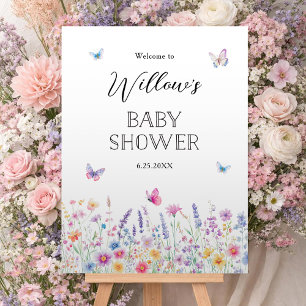 Baby In Bloom Butterfly Garden Baby Shower Sign