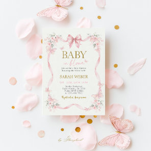 Baby in Bloom Butterfly Wildflower Baby Shower Invitation