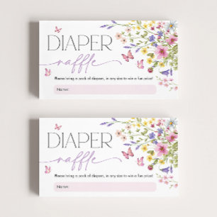Baby in Bloom Butterfly Wildflower Diaper Raffle Enclosure Card