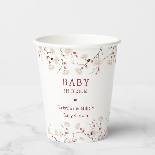 Baby in Bloom Cherry Blossom Baby Shower Paper Cups