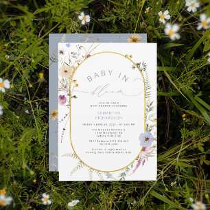 Baby in Bloom Chic Wildflowers Baby Shower Invitation