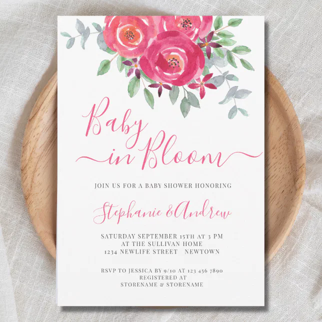 Baby in Bloom Couples Baby Shower Invitation | Zazzle