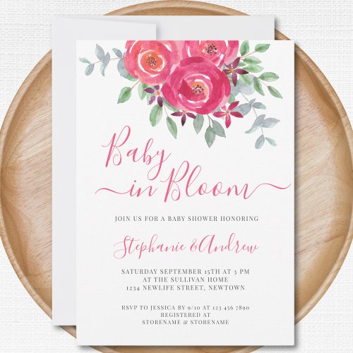 Baby in Bloom Couples Baby Shower Invitation