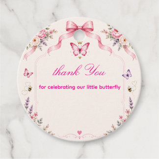 Baby in Bloom Crowned Butterfly Favor Tag