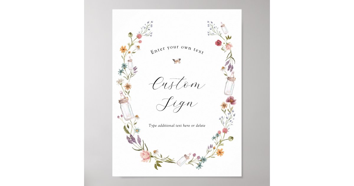 Baby in Bloom Custom Text Sign | Zazzle