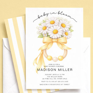 Baby in Bloom Daisy Baby Shower Invitation
