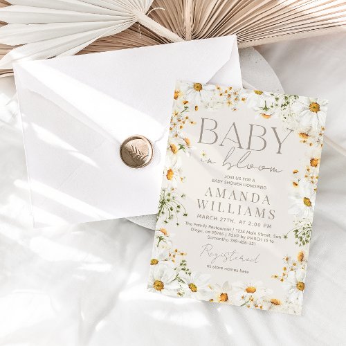 Baby in Bloom Daisy Baby Shower Invitation