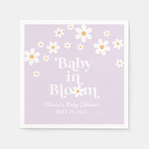 Baby in Bloom Daisy lilac Baby Shower Napkins