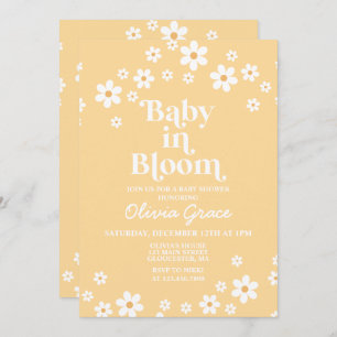 Baby in Bloom Daisy yellow Floral Baby Shower Invitation
