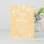 Baby in Bloom Daisy yellow Floral Baby Shower Invitation (Standing Front)